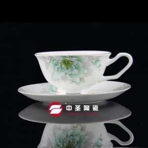 15头骨瓷绿霸茶具ZS00195